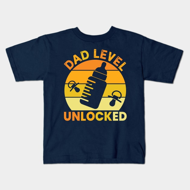 Dad level unlocked Kids T-Shirt by Yolanda84